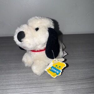 Vintage Dakin Bean Bags Mini Mutts Black White Red Collar 1983 Stuffed Plush Toy